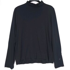 INDYEVA Women’s Baris Top High Neck Long Sleeve Hike Black Elastic Waist Small